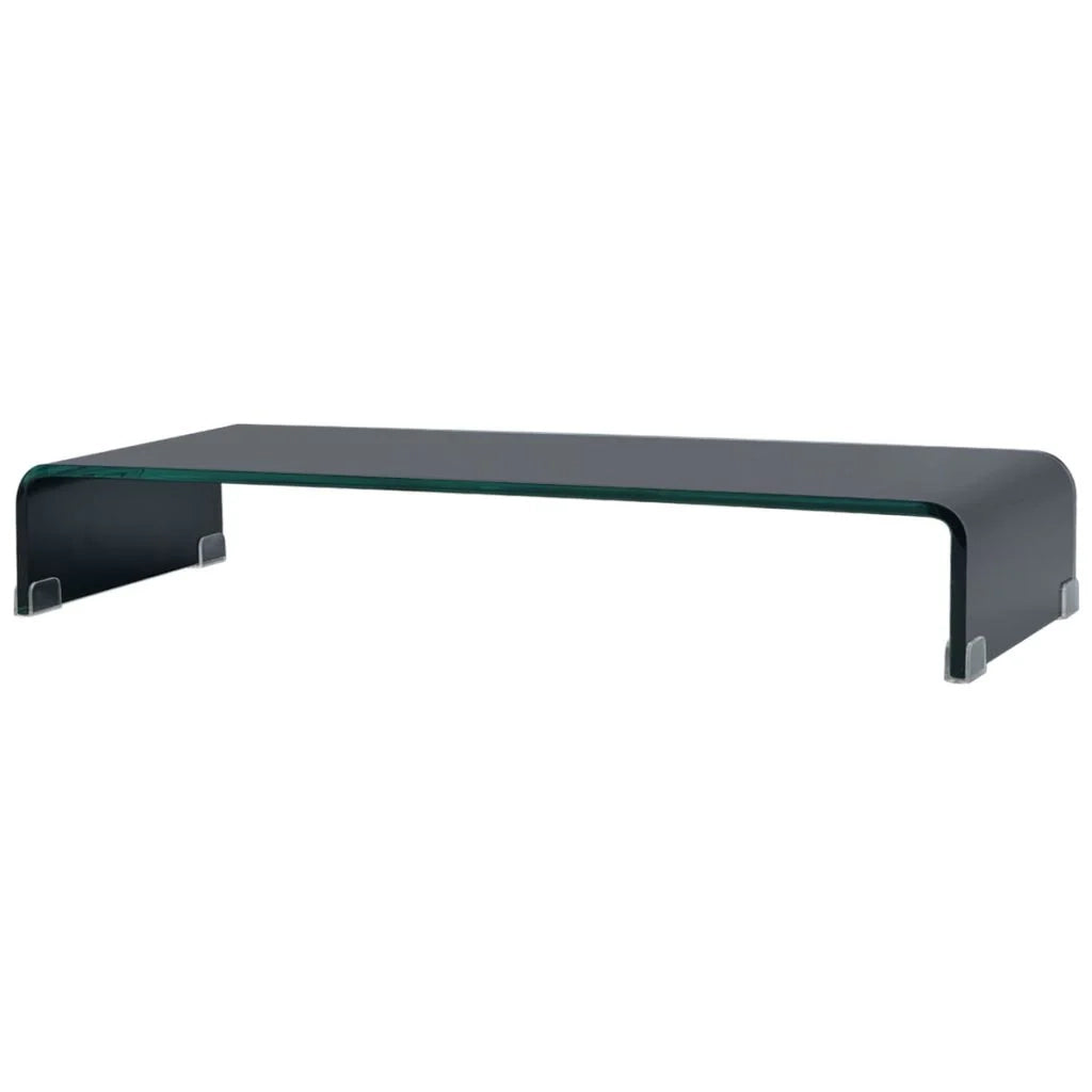 Mobile TV credenza design pratico supporto per monitor 80 cm vetro nero 2502015