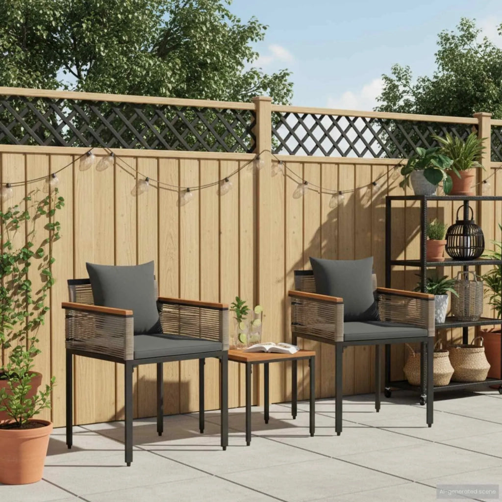 Set di Mobili da Esterno Grigio e Grigio Scuro polyrattan