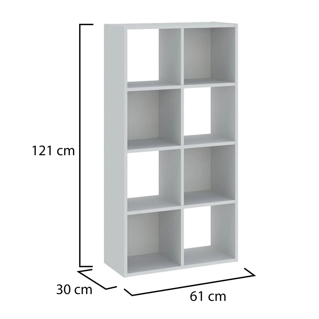 Biblioteca Lifatila, Libreria 6 Ripiani, 61x30x121h cm Bianco