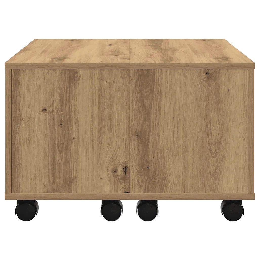 Tavolino Salotto-Tavolino da soggiorno-Tavolo Rovere Artigianale 60x60x38 cm in Truciolato