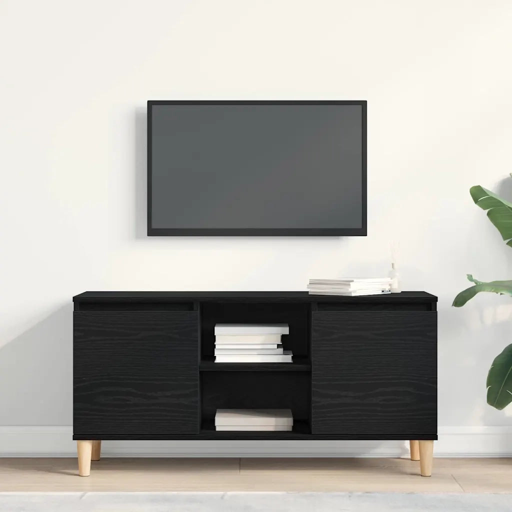 Mobile TV Rovere Nero 102 x 35 x 50 cm Legno multistrato 862584