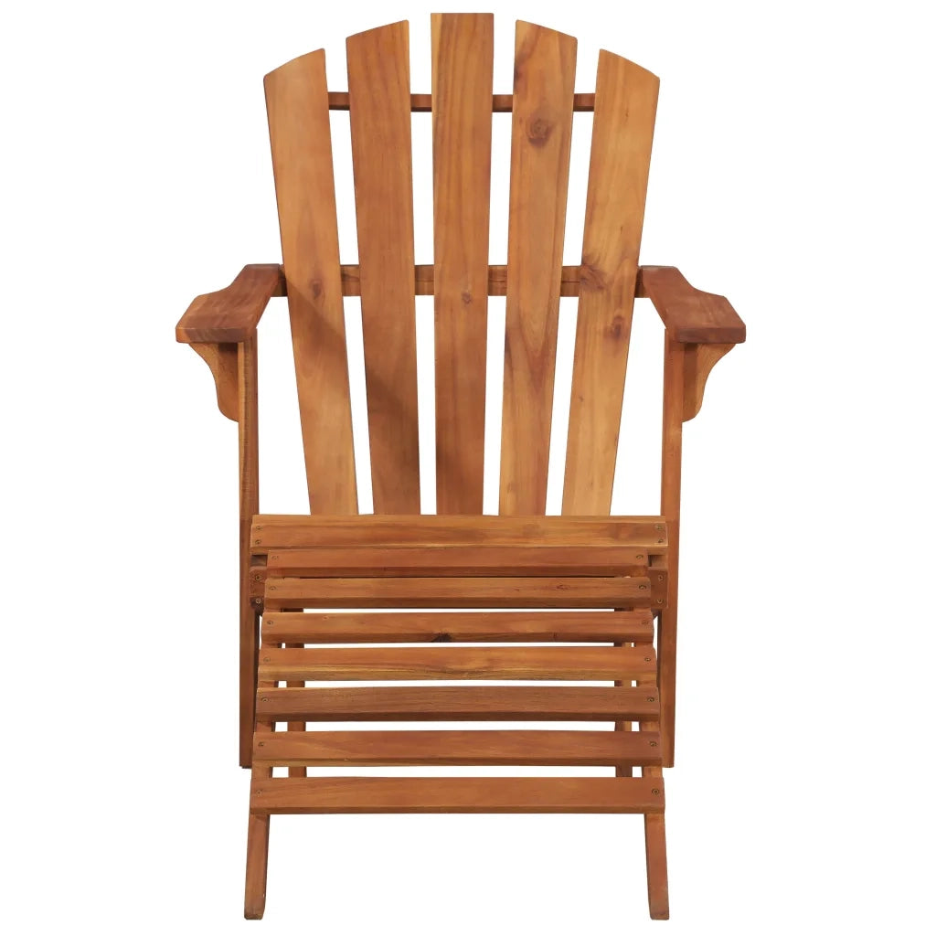 Lettino Prendisole | Sedia da Giardino Adirondack con Poggiapiedi Massello di Acacia