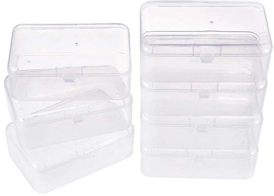 Contenitori di archiviazione 12 pezzi - Scatola di plastica trasparente con coperchio - Miniatura di perle - Gioielli - Artigianato - Robusto e impermeabile (9 cm x 6 cm x 3,2 cm) - Contenitore di archiviazione