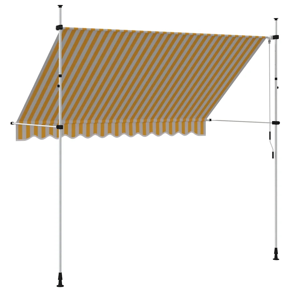 Tenda da Sole Retrattile Manuale 300cm Strisce Arancione Bianco cod mxl 7355