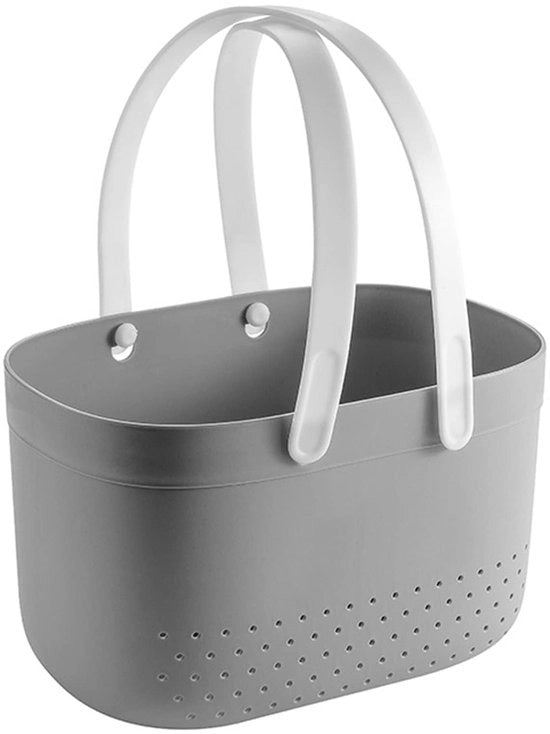 Douchemand Portatile con Grande Capacità - Ventilazione - Maniglia - Cassetto di Stoccaggio per la Bagno - Realizzato in Plastica con Filtro di Scarico