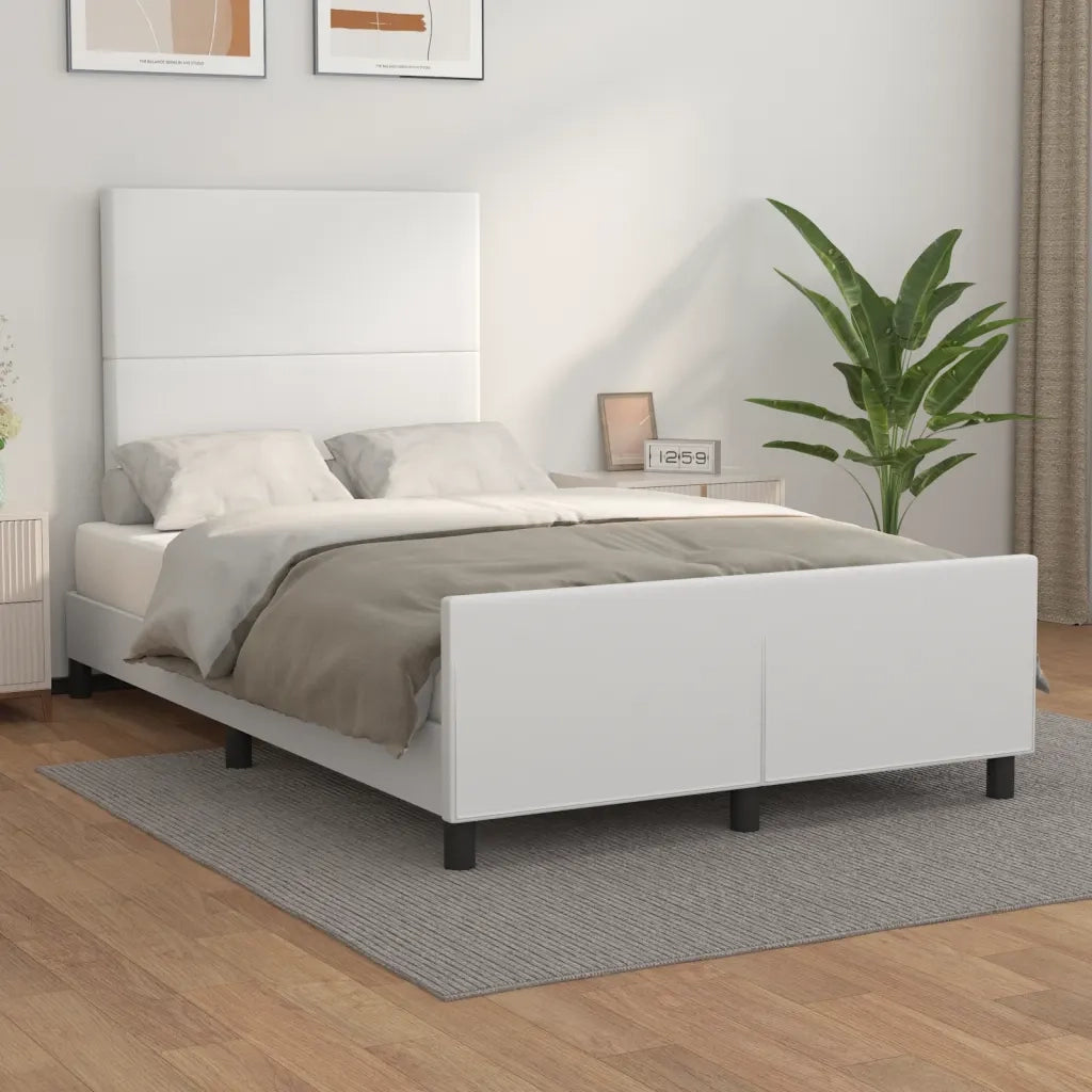 Giroletto con Testiera Bianco 120x190 cm in Similpellecod mxl 92271