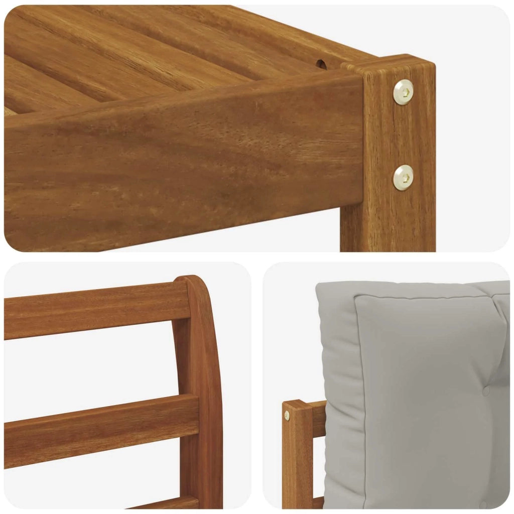 Set di divani da esterno 7 pcs Grigio Naturale e Chiaro 3367894