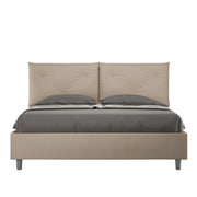 Letto imbottito Matrimoniale 160x190 cm Appia - Similpelle,Tortora,Contenitore