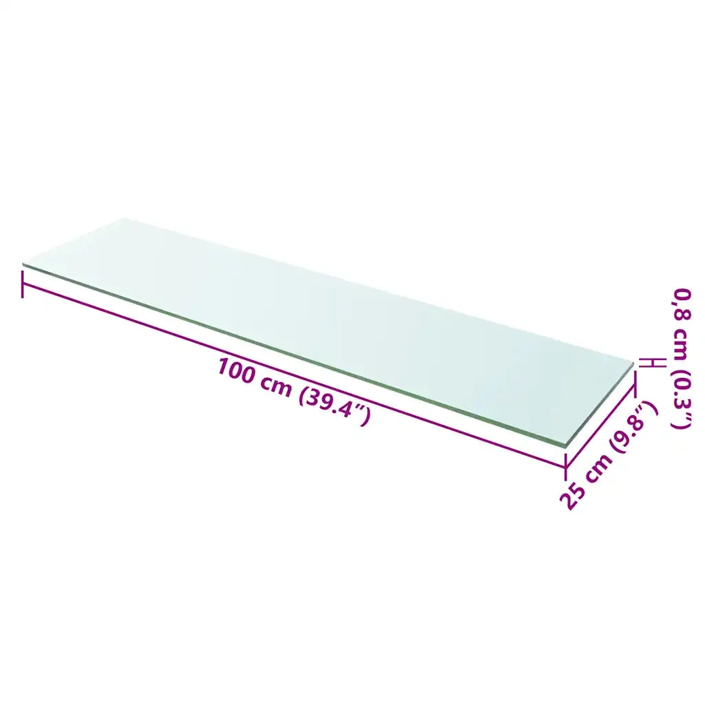 Mensole in Vetro Trasparente 2 pz 100x25 cm 3051585