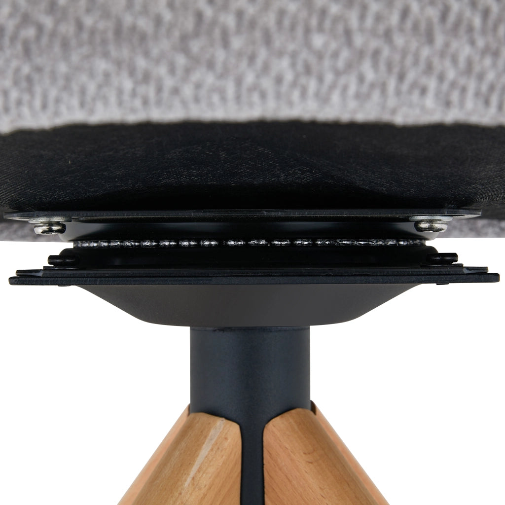 SEDIA Girevole Set da 2 pezzi Tessuto grigio e legno massello