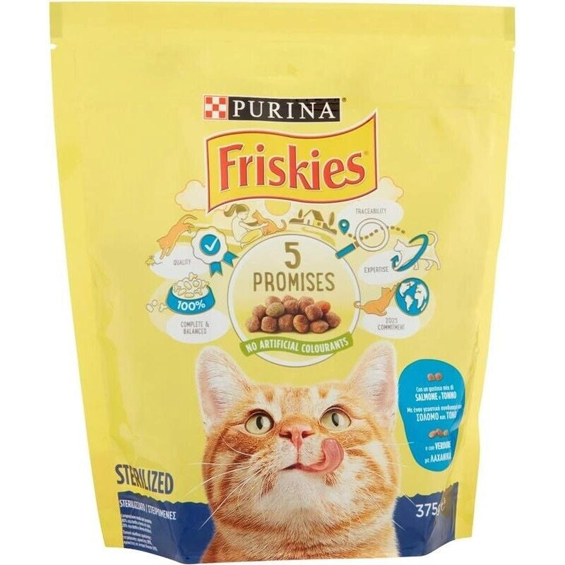 FRISKIES SET 12 PZ CROCCHETTE PER GATTI STERILIZZATI CON SALMONE E TONNO 375 GR