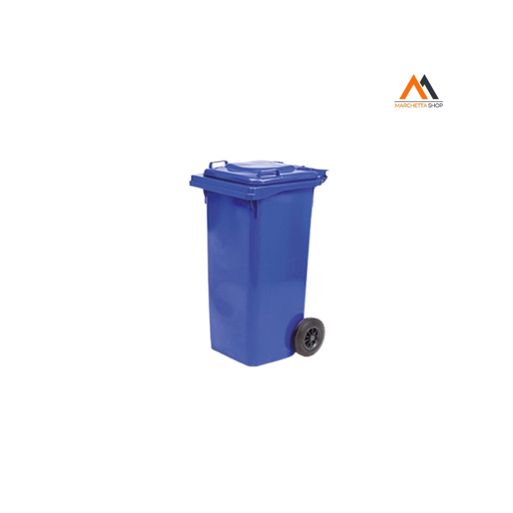 BIDONE IMMONDIZIA CARRELLATO Lt. 120 - cm 55 x 50 x 94 blu