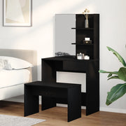 Set di Tavoli da Trucco  in Legno Ingegnerizzato Rovere Nero