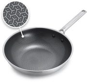 Pentola Wok in Ceramica Antiscivolo con Diamantato 28 cm