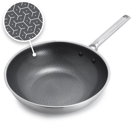 Pentola Wok in Ceramica Antiscivolo con Diamantato 28 cm
