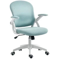Sedia da Ufficio Ergonomica con Schienale a Rete e Altezza Regolabile, 65.5x61.5x88-97.5cm, Azzurro