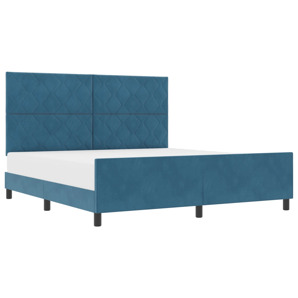 Letto Blu Scuro 180x200 cm Velluto