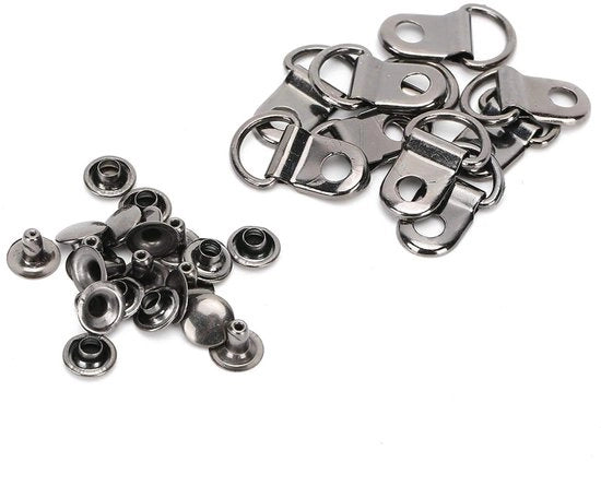 Accessori per scarpe 100 pezzi - Viti 100 pezzi - Coperture di chiusura 100 pezzi - Materiale: rame - Dimensioni 9x14 mm