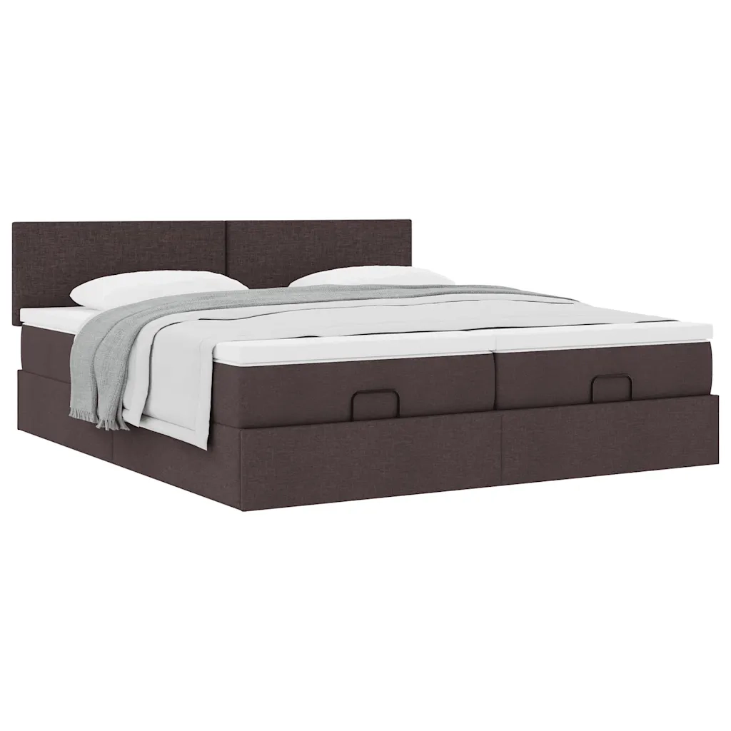 vidaXL Struttura Letto Pouf con Materassi 160x200 cm in Tessuto