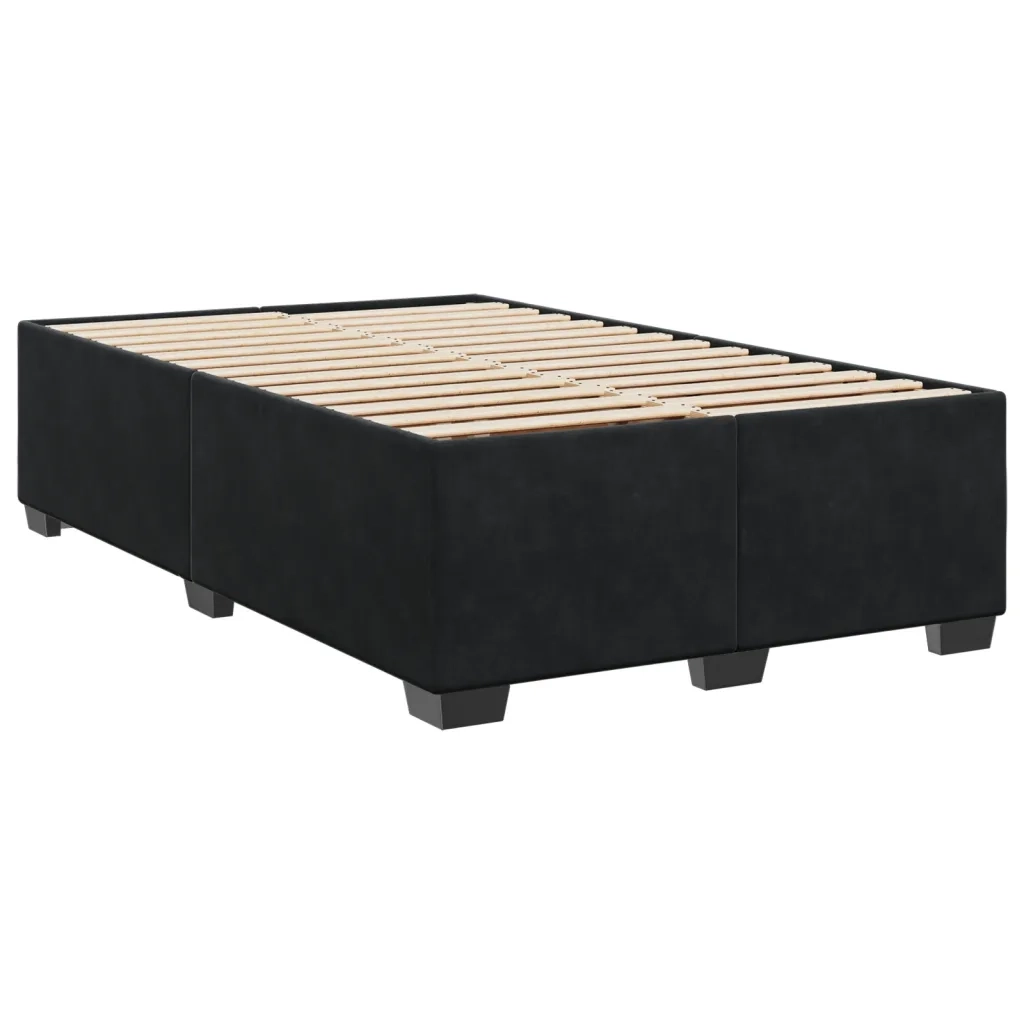 Giroletto a Molle con Materasso Nero 120x200 cm in Velluto 3290896