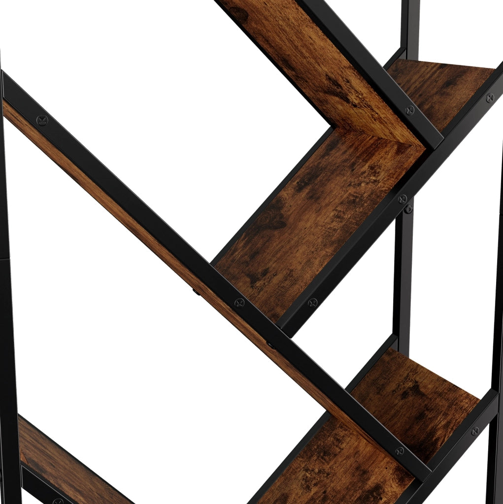 Libreria ad albero 80×35×160 cm, 8 ripiani, MDF e metallo
