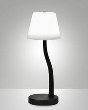 Lampada da Tavolo Ibla LED 9W 750lm 3000K, Dimmerabile al Tocco, Struttura in Metallo e Vetro Soffiato, Colore Nero - Ibla