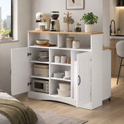 Isola da cucina con piano ribaltabile 110x34 cm e 2 sgabelli bianca HAVRYA