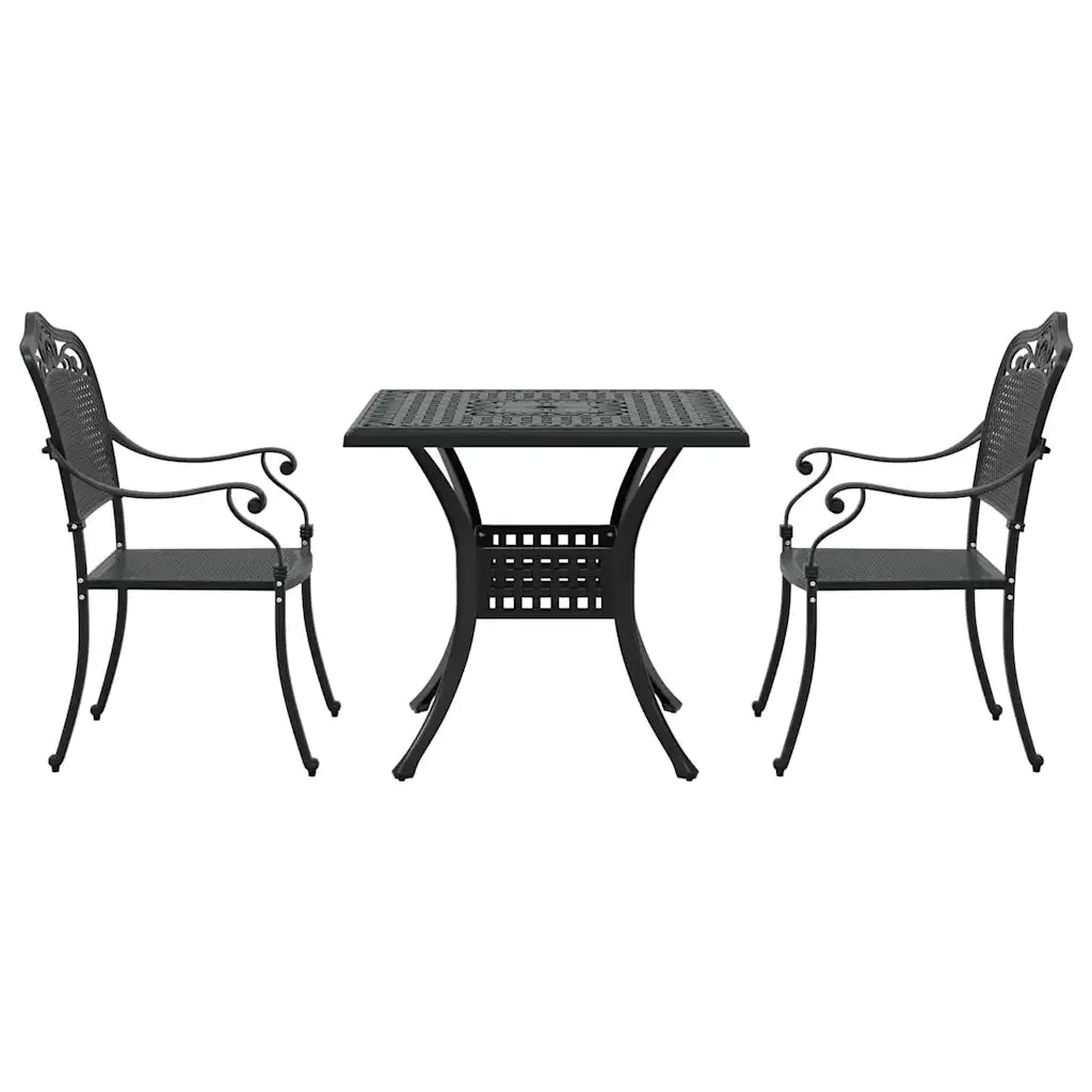 Set di Tavolo da Giardino 3 pcs Nero Alluminio pressofuso 3334741