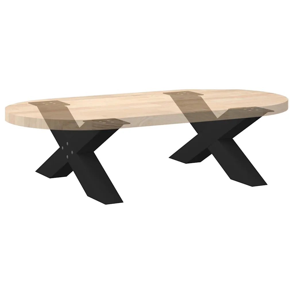 vidaXL Gambe per Tavolino da Caffè a Forma di X 2 pz Nere 70x(30-31) cm Acciaio