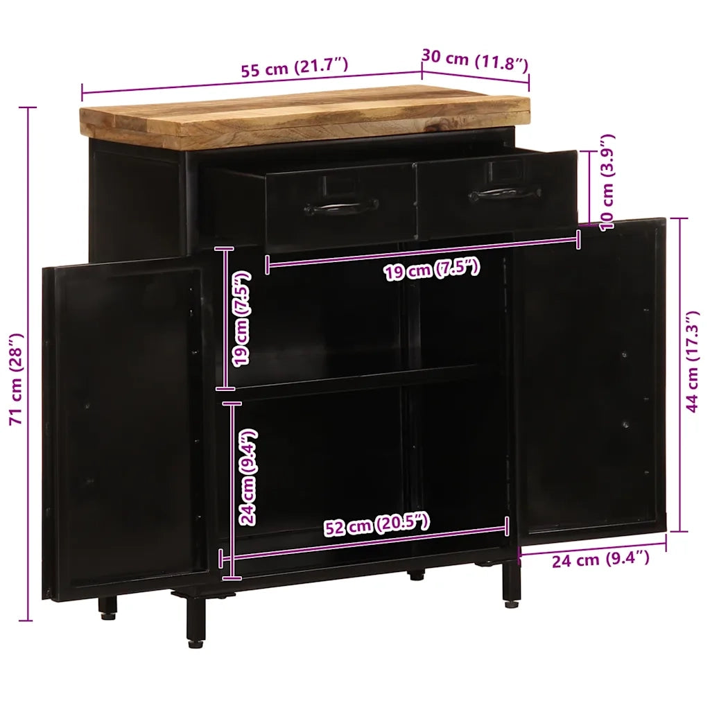 Credenza 55x30x71 cm in Legno Massello di Mango 4009947
