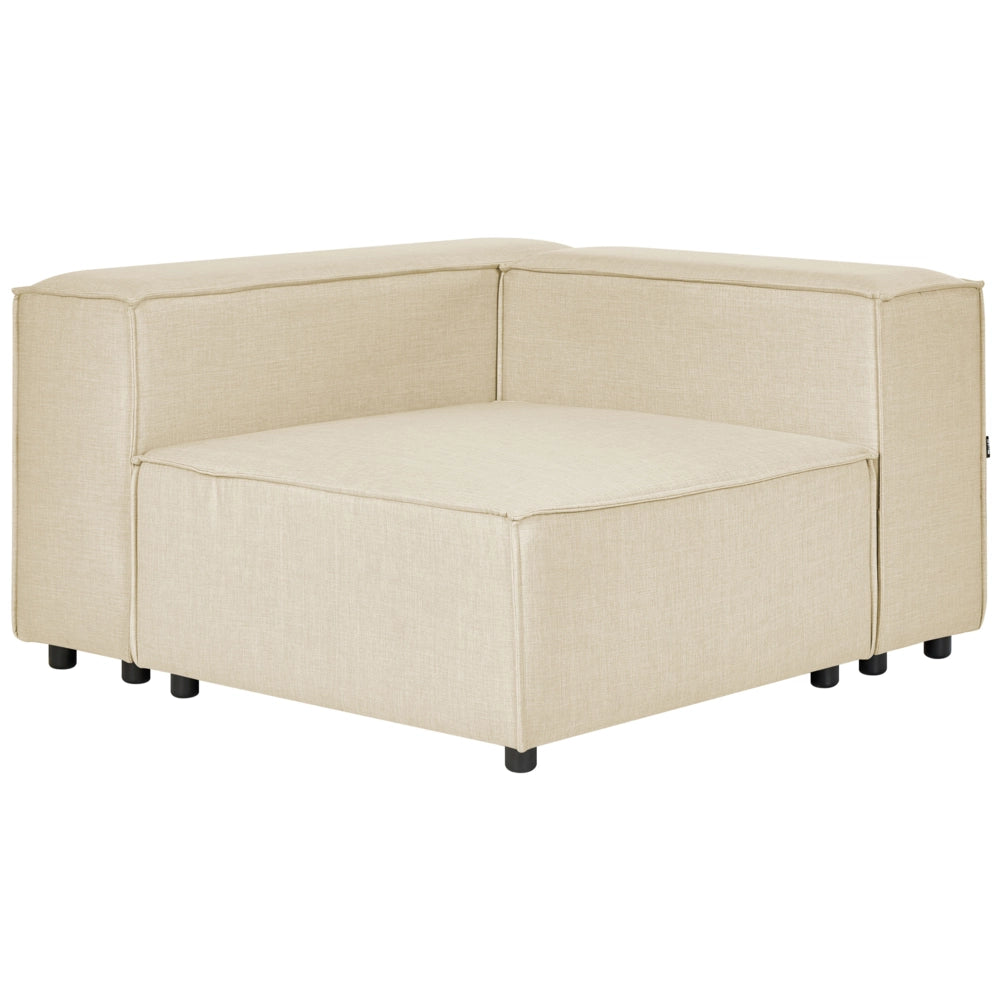 Divano modulare a destra Divano angolare componibile a 3 posti in lino beige con gambe nere Soggiorno moderno