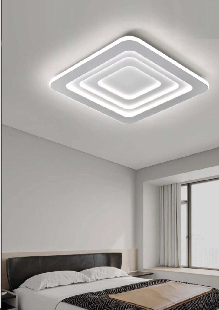 Lampadario Plafoniera Illuminazione quadrata Led Moderno 64W Luce Per Soffitto con telecomando