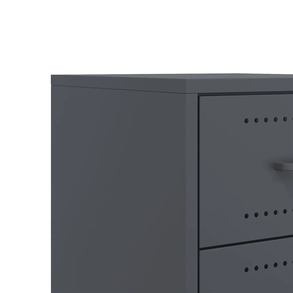 Comodino Antracite 36x39x43,5 cm in Acciaio 846630
