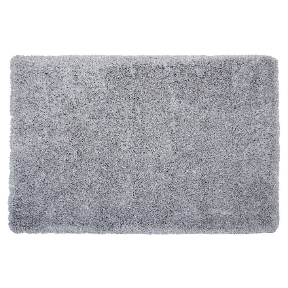 Tappeto Shaggy Tappeto a pelo lungo Solido Poliestere Grigio Rettangolare 160 x 230 cm