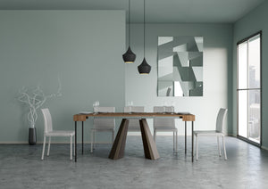 Consolle Allungabile 90-290x40x77 cm piano a Folding Marrone