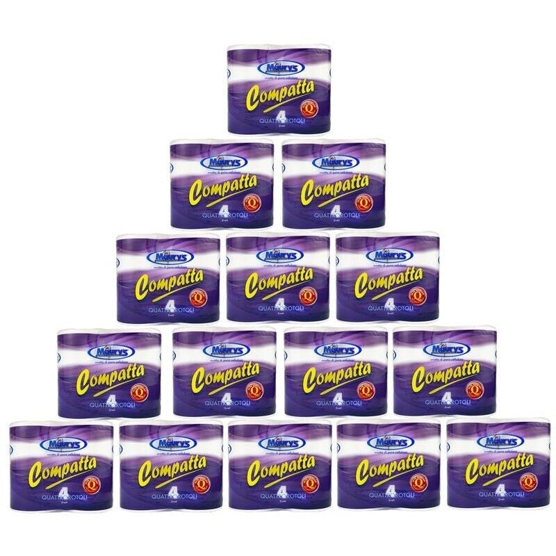 KIT 15 MAURY'S CARTA IGIENICA 4 ROTOLI 2 VELI COMPATTA 780GR ALTA QUALITÀ