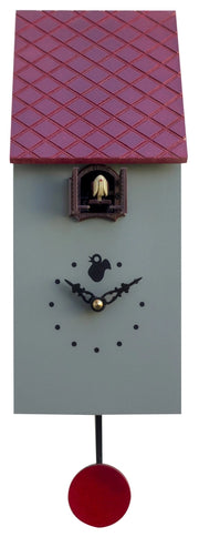 Orologio a Cucù da Parete 13x30x12 cm Pirondini Italia Portofino Grigio Cemento