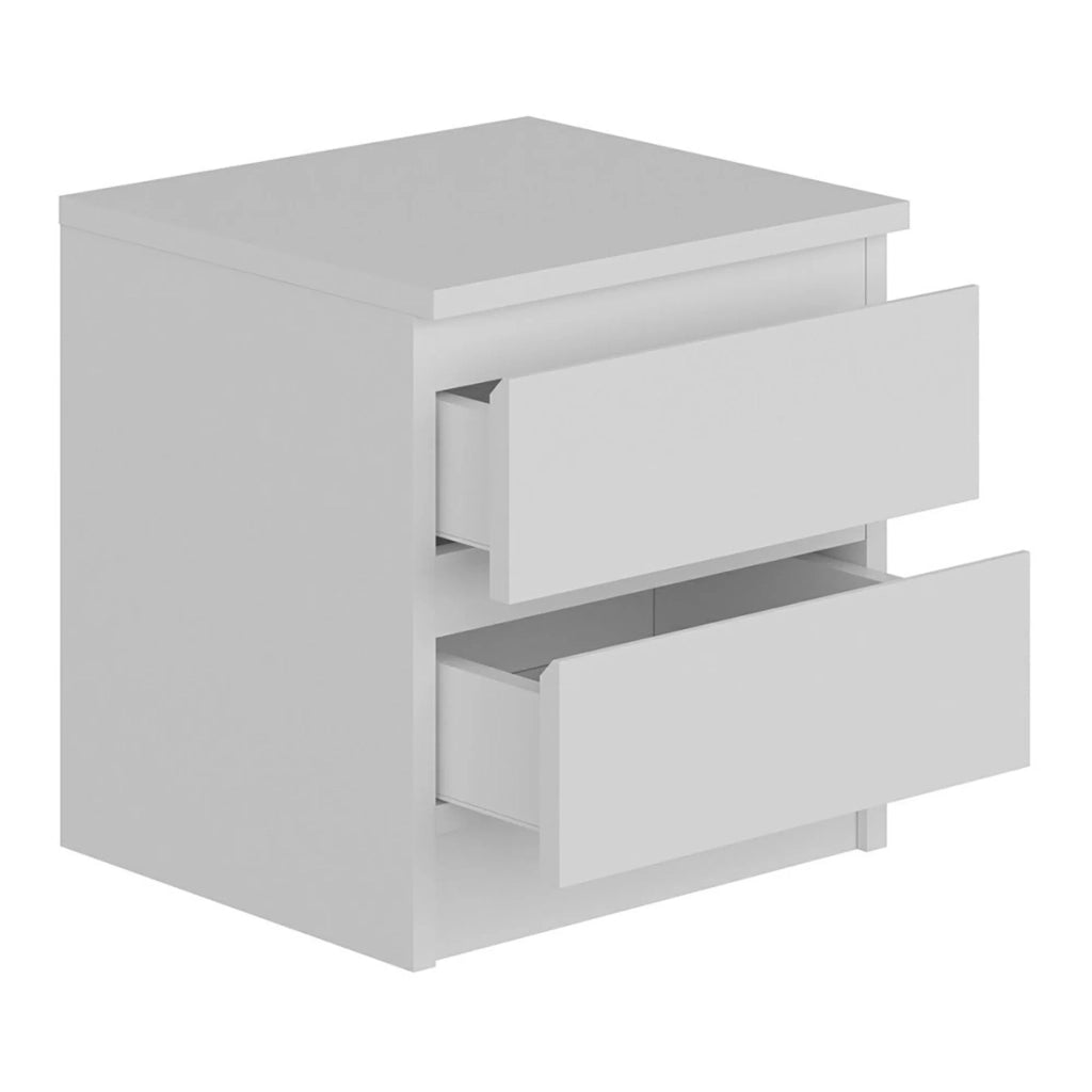 Comodino con 2 cassetti 42 x 40 x 37 cm bianco 03_0008675