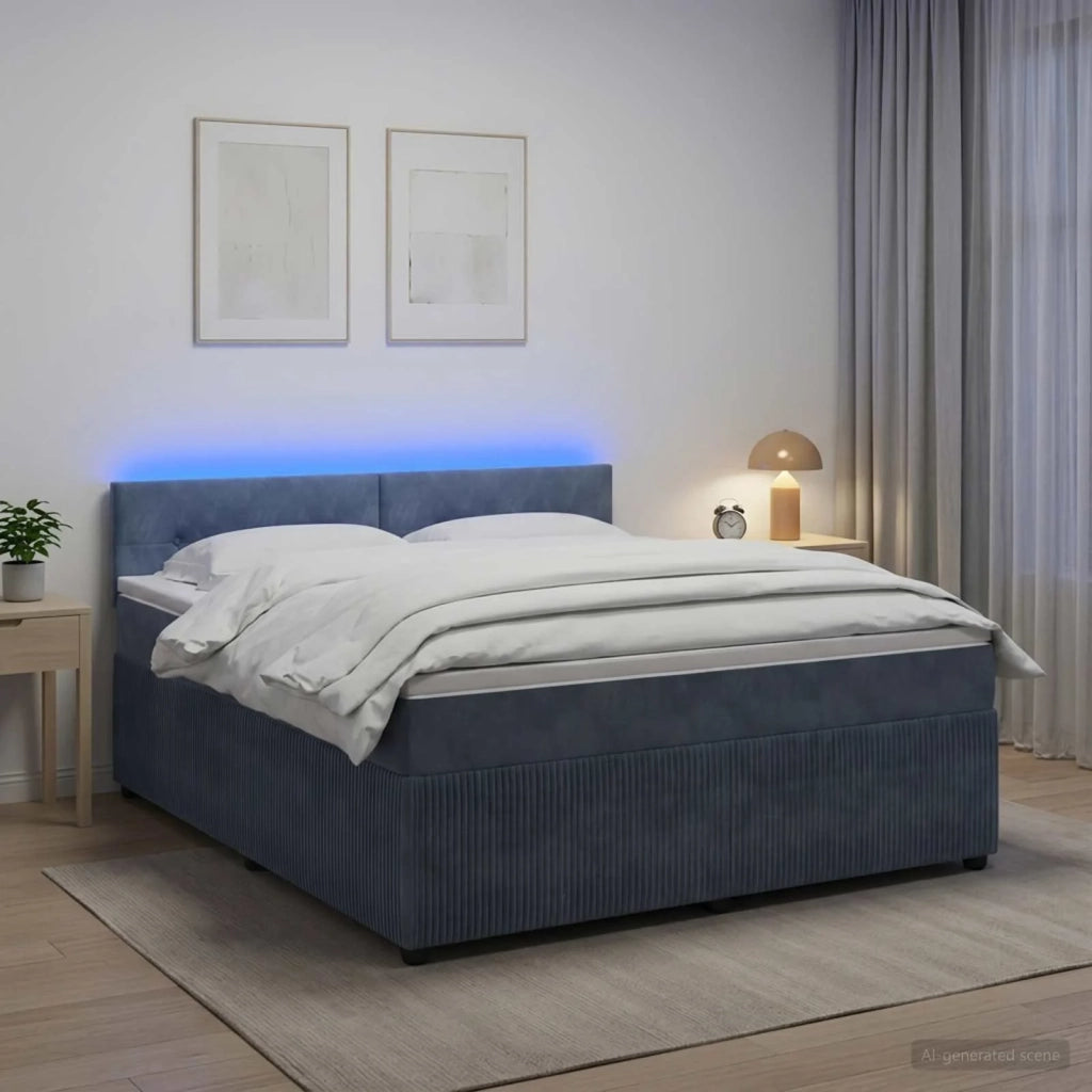 Letto box spring con materasso Grigio Scuro 160 x 200 cm 3453174
