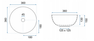 Lavabo Da Appoggio In Ceramica Stella White