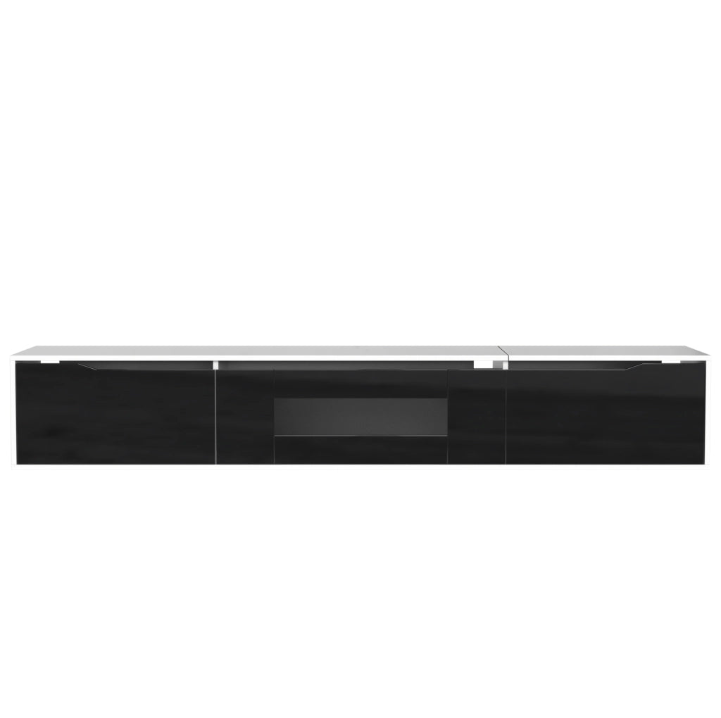 mobile TV 180x35x30 cm nero e bianco lucido – LED multicolore