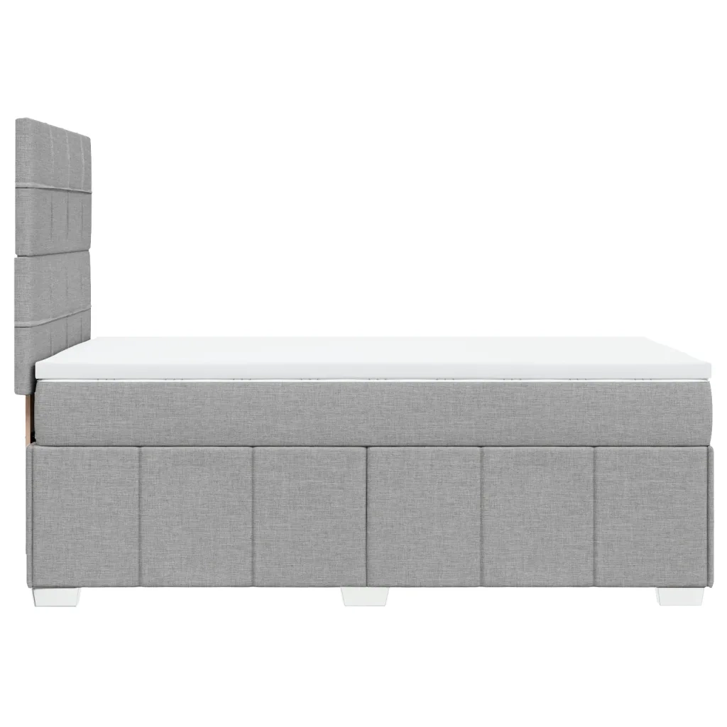 Giroletto a Molle con Materasso Grigio Chiaro 90x200 cm Tessuto
