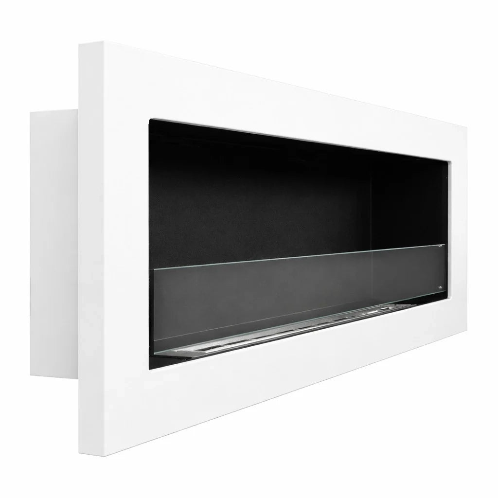 Camino a bioetanolo da incasso parete biocamino 120x40 LIVORNO 120 Bianco