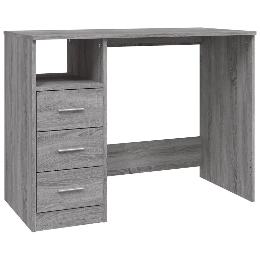 Scrivania Cassetti Grigio Sonoma 102x50x76 cm Legno Ingegnerizzato 823038