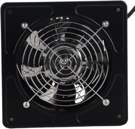 Ventilatore da Parete - Rimozione Aria Cucina - Miglioramento Qualità dell'Aria - Livello di Rumore Basso - 190 Mm - Nero