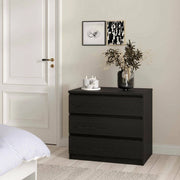 Cassettiera Kajiki, Settimino multiuso, Comò camera da letto, Mobile con cassetti, 77x50 h68 cm, Nero