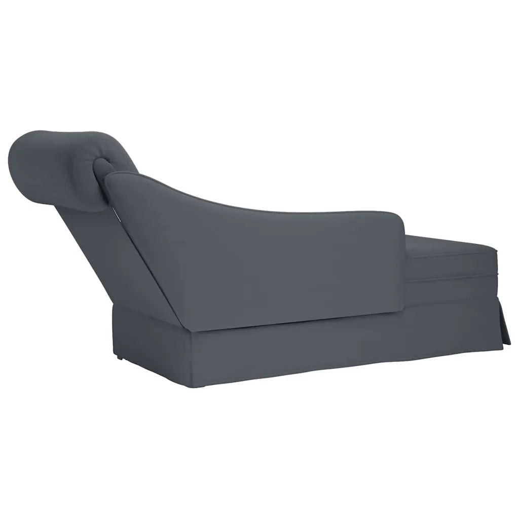 vidaXL Sdraio con Capezzale e Bracciolo Destro in Velluto Grigio Scuro