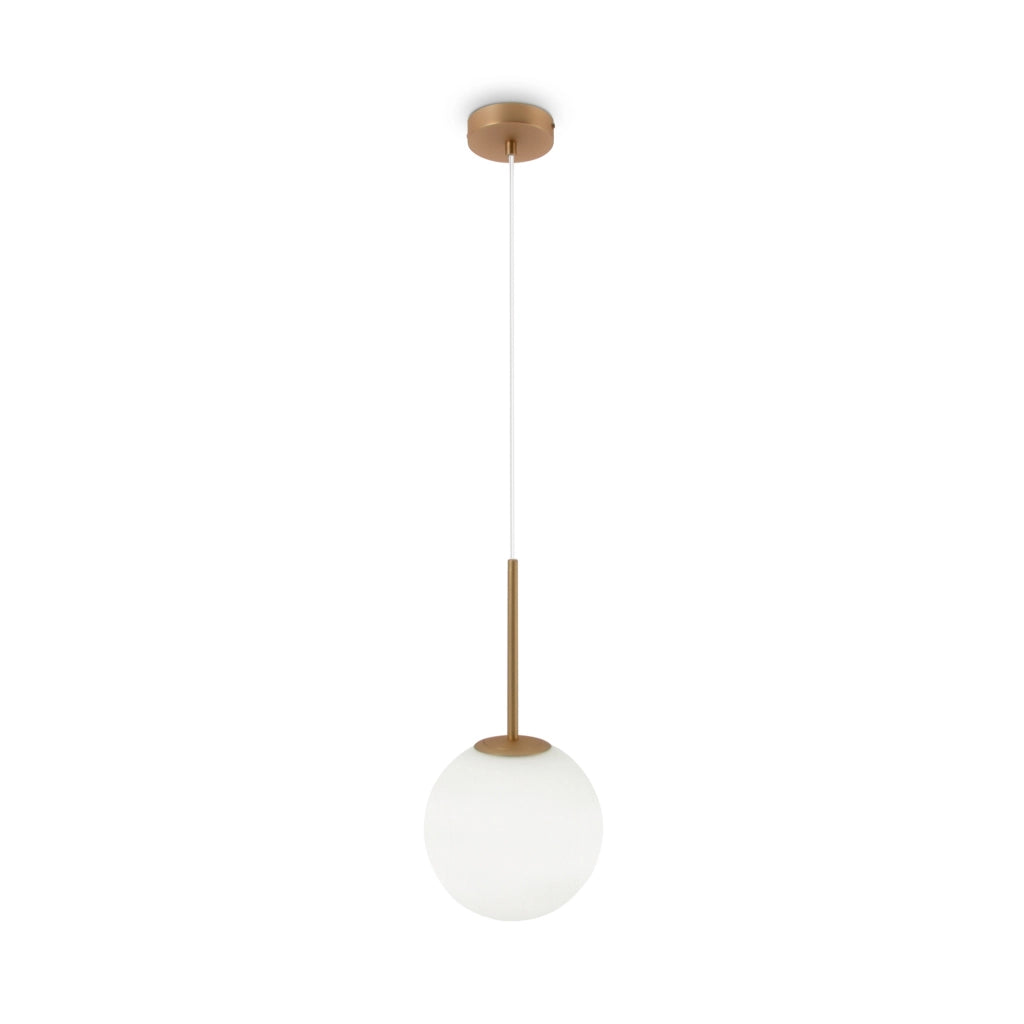 Maytoni Lampadario Minimal Basic Form 1 luce E14 oro metallo diffusore vetro