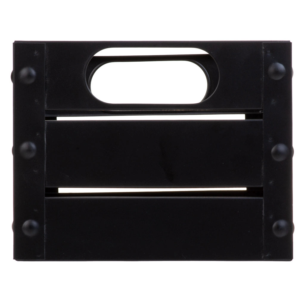 Cestino quadrato in metallo stampato nero 18x18x14