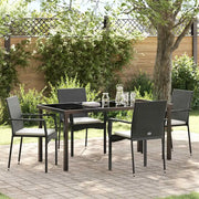 Set da Pranzo per Giardino con cuscino 5 pcs Nero polyrattan 3380081